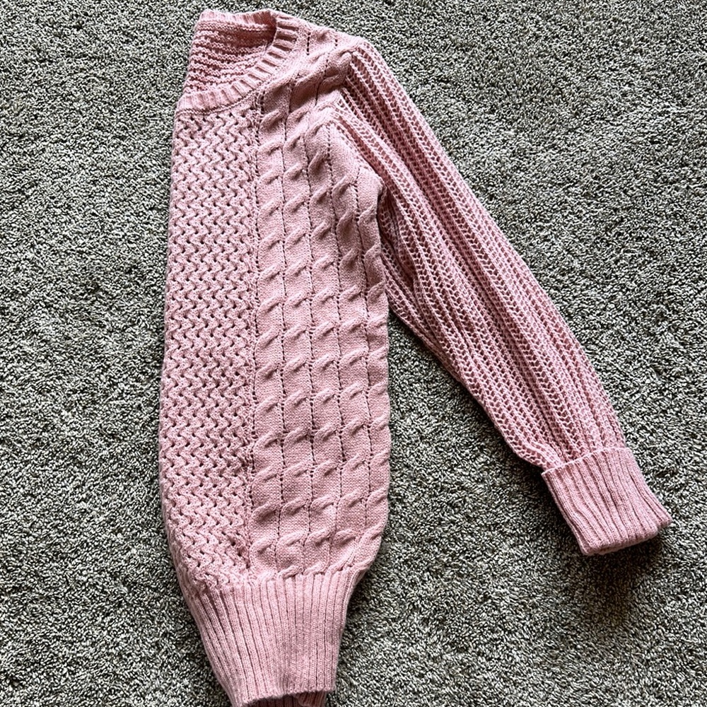 Pink Cable Knit Sweater